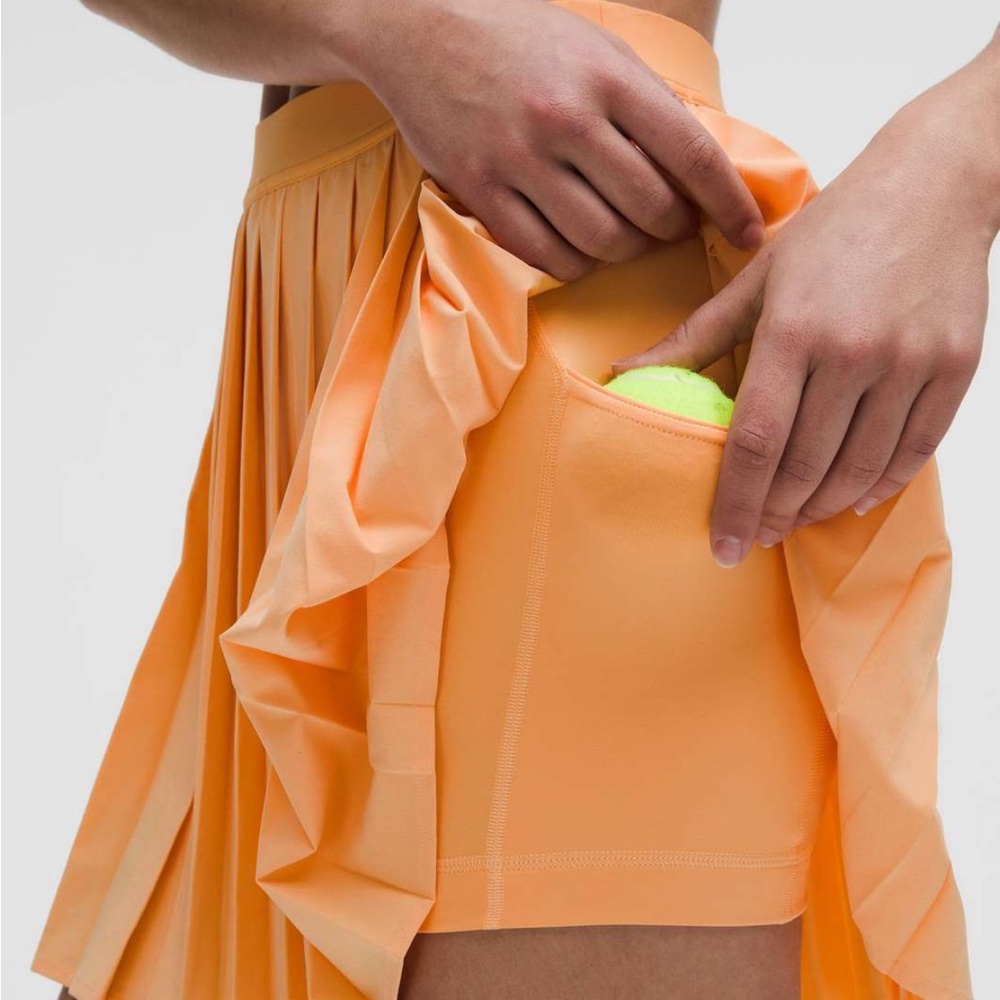 lululemon high-rise pleated tennis skirt LONG size 4 rock melon